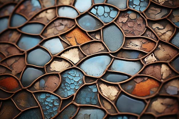 A rusty window in a wall of glass