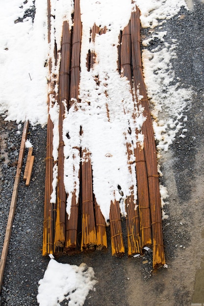 Rusty wire as a texture of metal coil iron bars