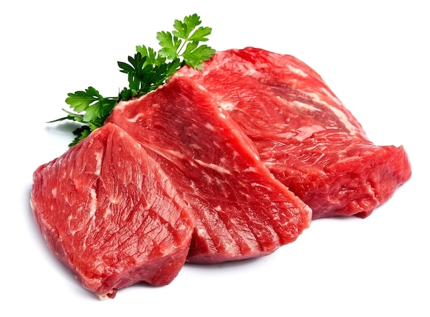 Ruw vlees met geïsoleerde peterselie