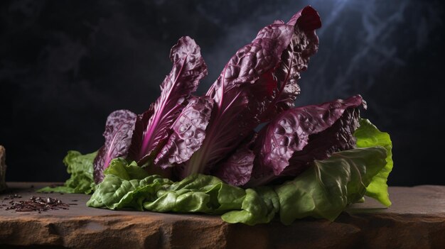 Ruwe biologische paarse radicchio sla