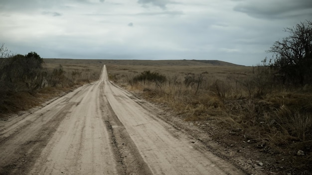 Foto ruwe weg op het platteland vuile weg landelijke weg