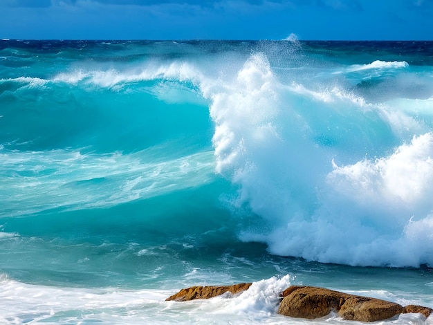 ruwe zeeën in Caribische wateren AI_Generated