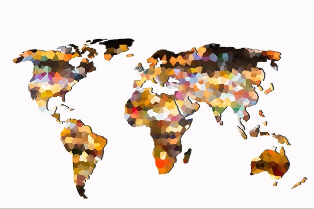 Foto ruwweg geschetste wereldkaart als globale bedrijfsconcepten