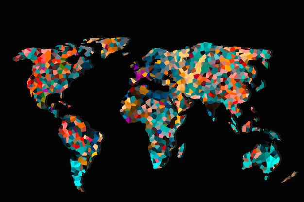 Ruwweg geschetste wereldkaart als globale bedrijfsconcepten