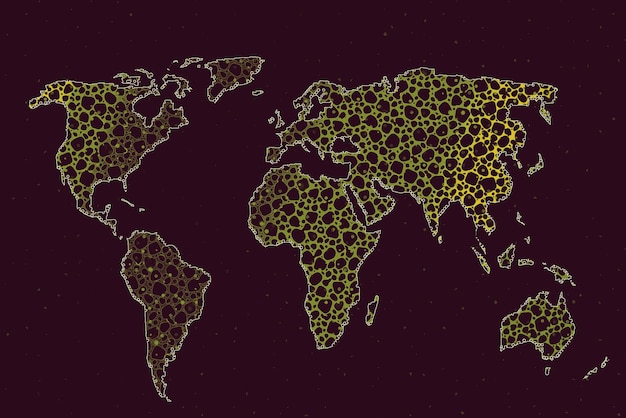 Foto ruwweg geschetste wereldkaart poster van wereld aarde kaart planeet kaart met textuur oppervlak abstracte patroon illustratie reis wereldwijd kaart silhouet achtergrond