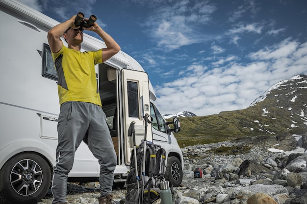 RV Road Trip with Spotting Wildlife Using Binoculars