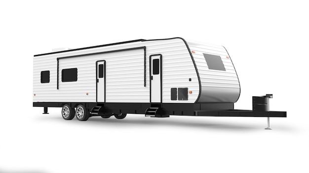 RV trailer isolated on white background