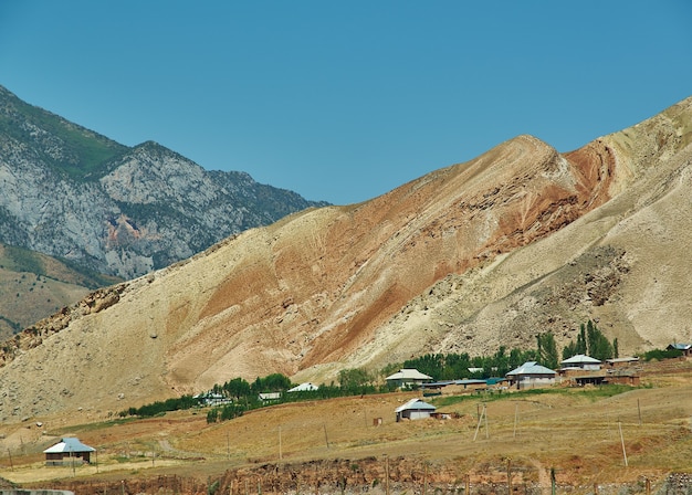 Rver valleien Gulcha, Pamir Highway, Kirgizië, Centraal-Azië