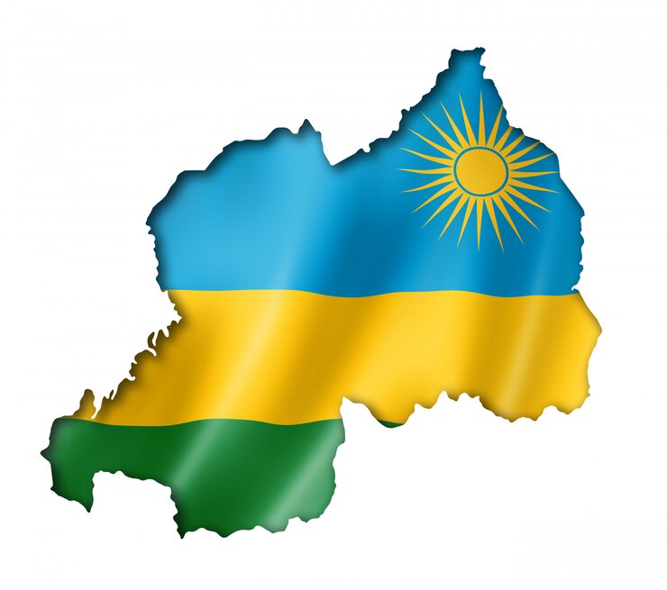 Photo rwanda flag map