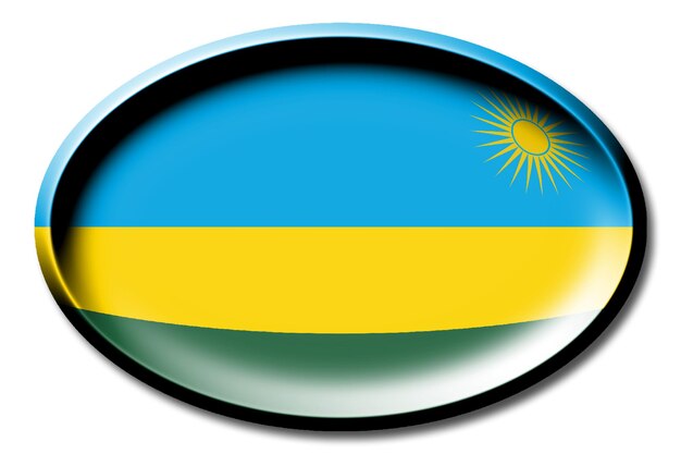 Photo rwanda round country flag on white background