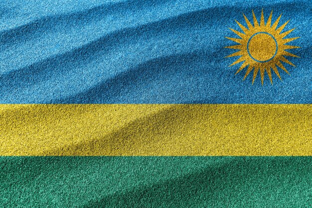 Rwanda sand flag national flag