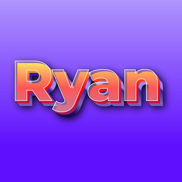 Ryanテキスト効果JPGグラデーション紫色の背景カード写真