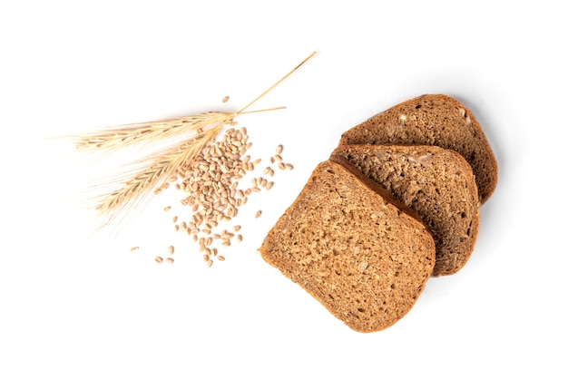 Rye bread isolated on a white background