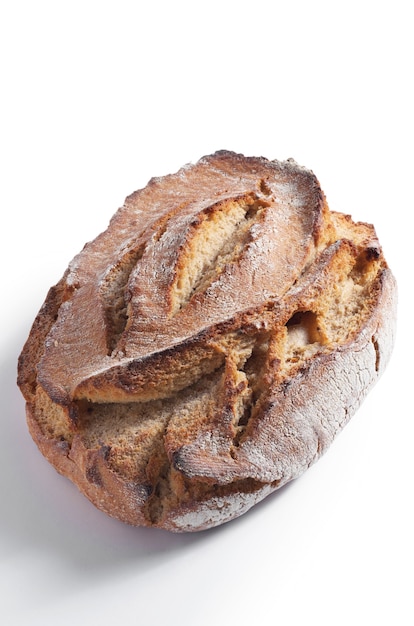 Rye bread loaf isolated on white