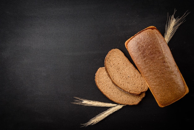 Rye bread on table