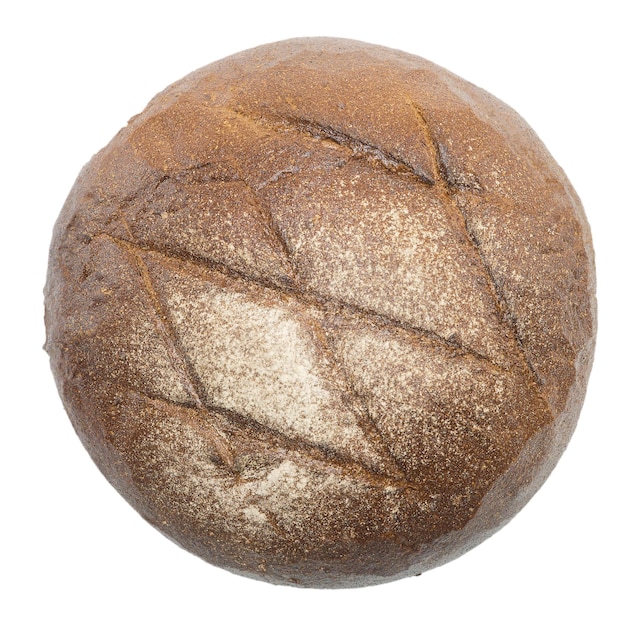 Photo rye bread on white background isolate top view