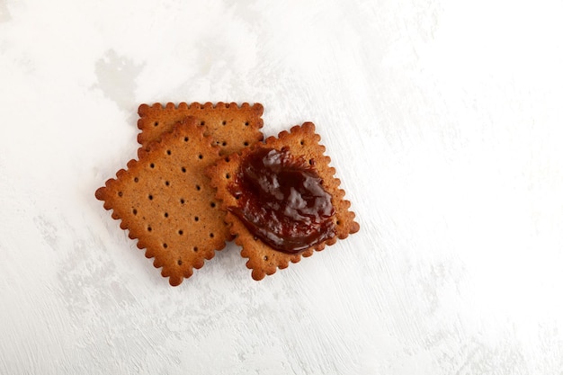 Rye crackers with Vegemite spread