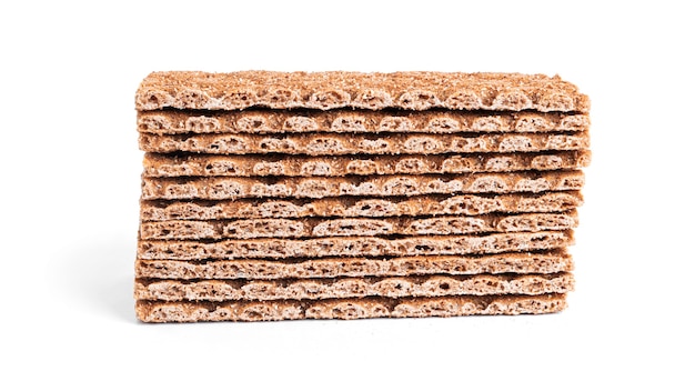 Rye crispbread isolated on a white background. High quality photo