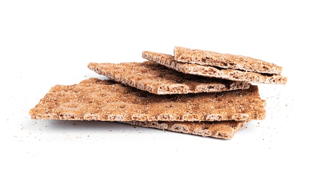 Rye crispbread isolated on a white background. High quality photo