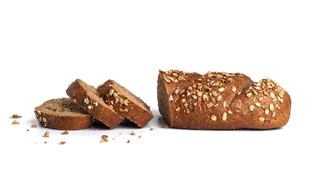 Rye flour loaf with cereals isolated