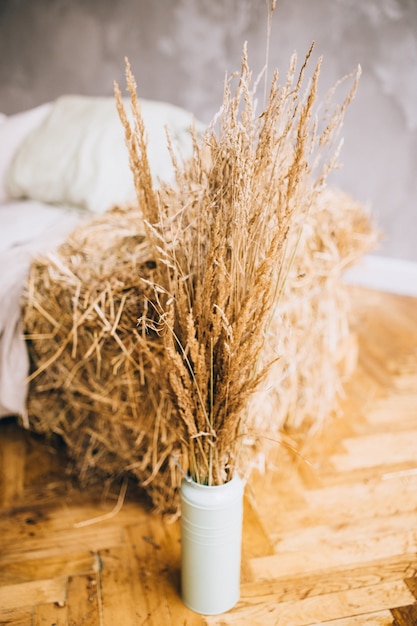 Rye in a vase, home decor.