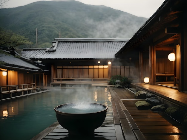 Ryokan or onsen outdoor