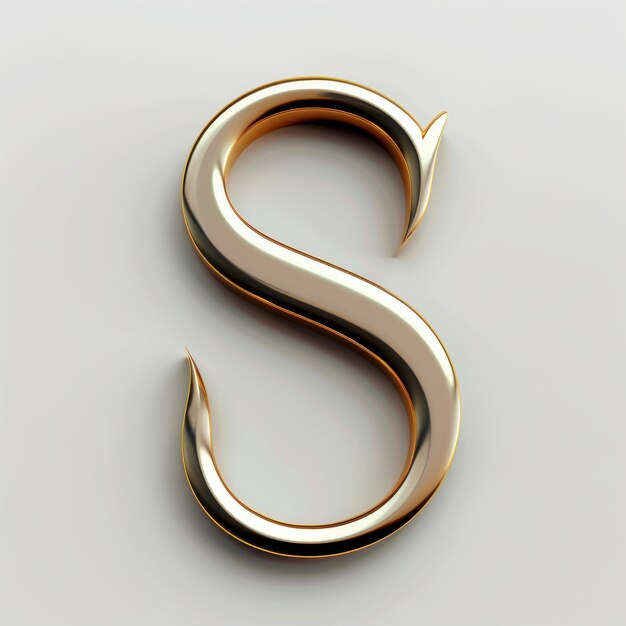 S золотой шрифт на белом фоне