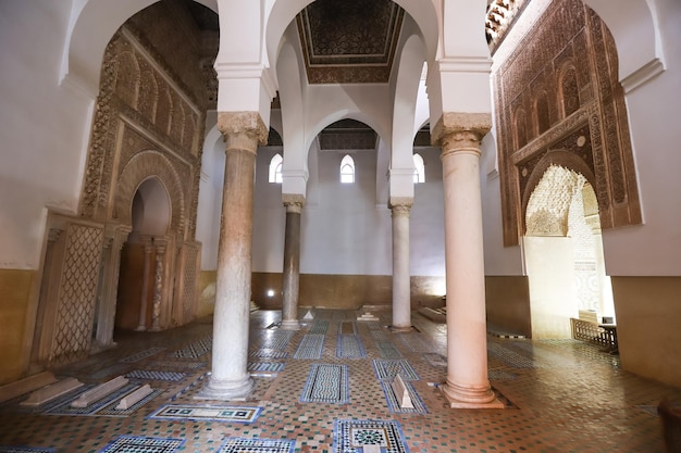 Saadiens Tombs in Marrakech in Morocco