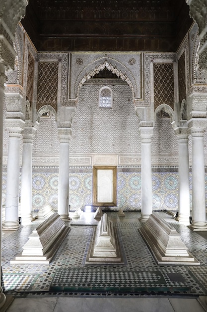 Saadiens Tombs in Marrakech in Morocco