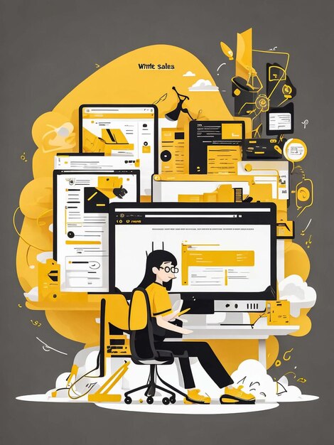 Photo saas company illustration of website developmen