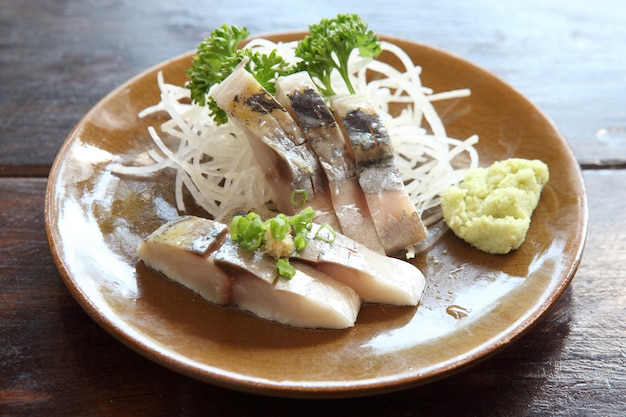 Saba sashimi, makreel