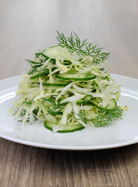 Sabbage salad with cucumber