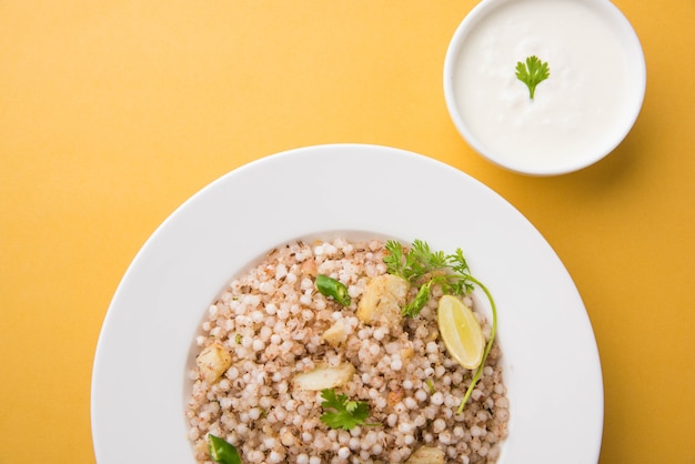 Sabudana Khichadi - An authentic dish from Maharashtra made with sago seeds, served with curd