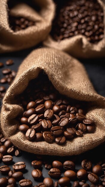 Sack of coffee arabica beans