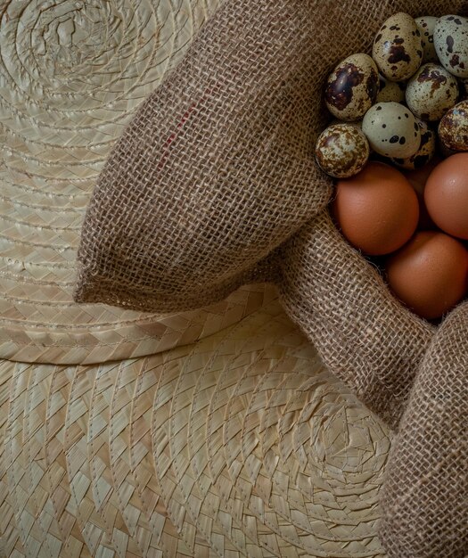 a sack of eggs with a bunch of eggs in it