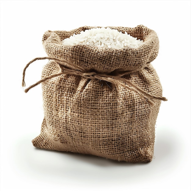 a sack of rice is shown with a white background