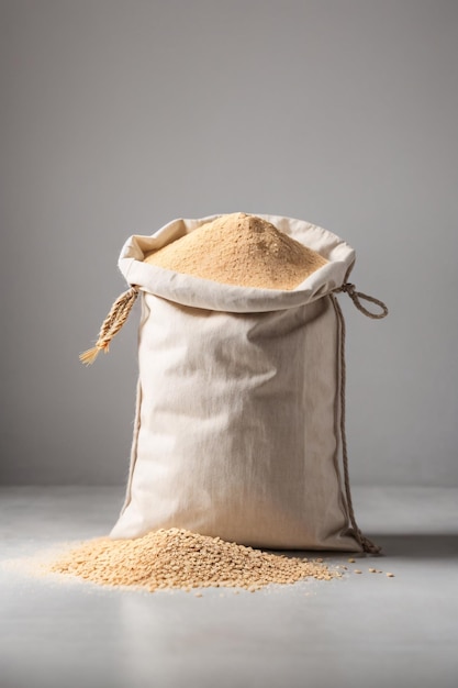 Photo a sack of wheat flour commodity product photography