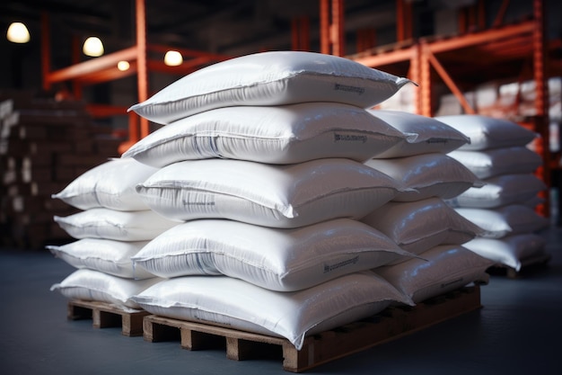 Photo sacks of flour on a pallet