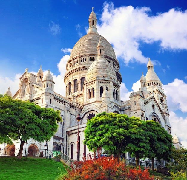 Sacre Coeur Cathedral on Montmartre , Paris, France.