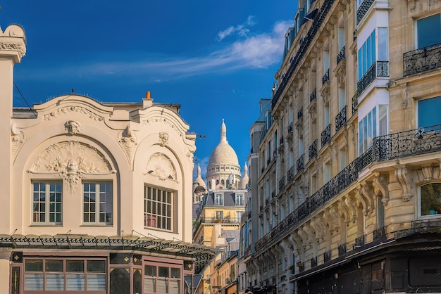 Sacre Coeur-kathedraal op Montmartre Hill Parijs in Frankrijk