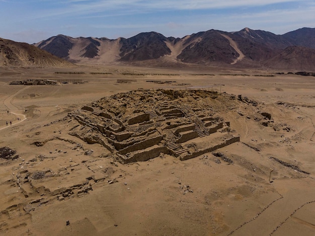 The 'Sacred City of Caral-Supe' or simply 'Caral' , is an archaeological site where the remains of the main city of the Caral civilization are found. It is located in the Supe valley, near the current