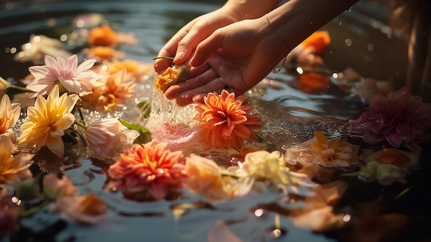 Sacred Flower Ritual by Girls