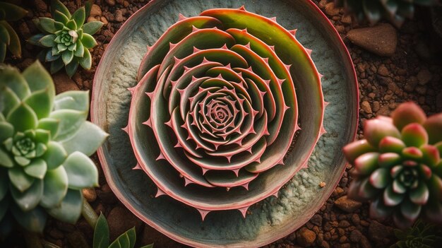 sacred geometry defines the spiral growing pattern of leaves