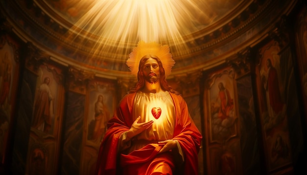 Photo sacred heart of jesus christ divine mercy easter