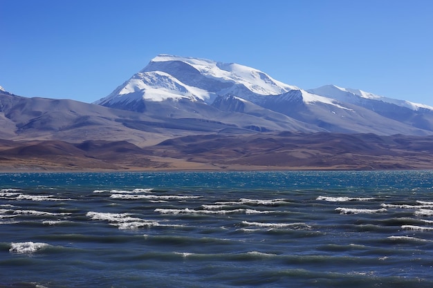 sacred lake in tibet landscape