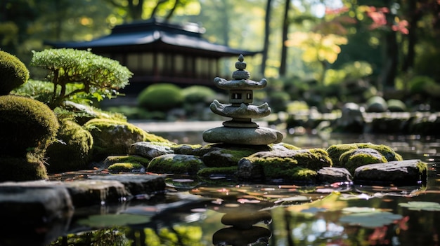 Photo sacred meditation garden