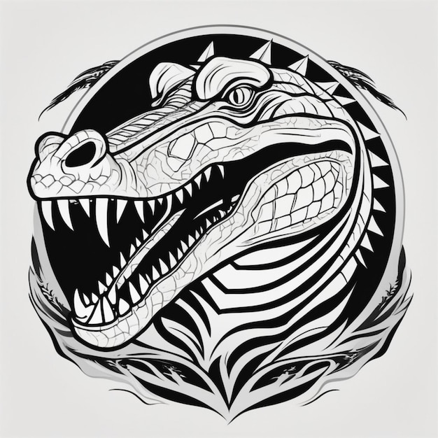 Sacred Tribal Crocodile A Majestic Reptilian Artwork