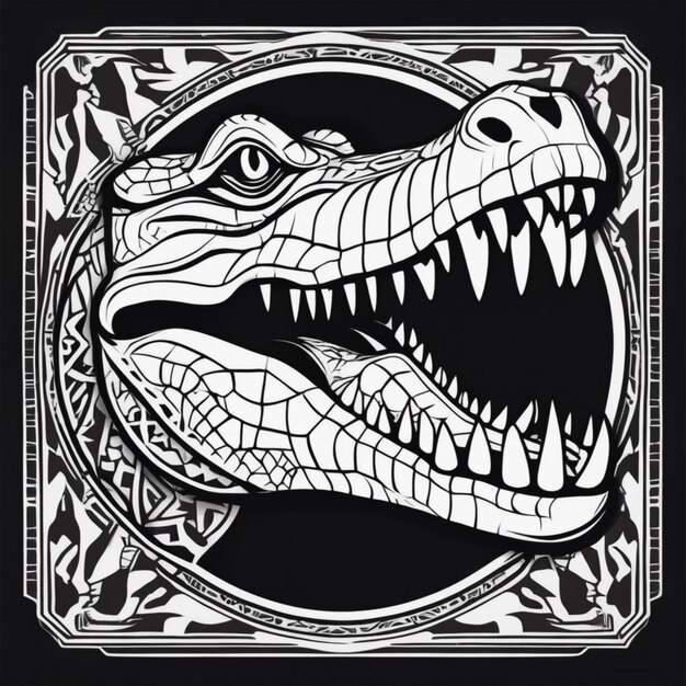 Sacred Tribal Crocodile A Majestic Reptilian Artwork