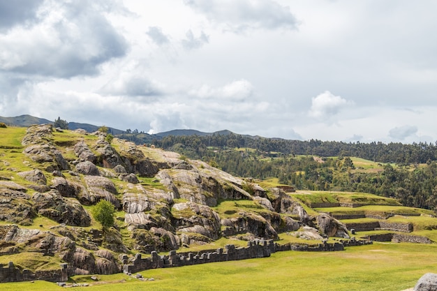 Sacsayhuaman fortress in the city of Cuzco. Peru