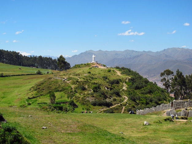 Sacsayhuaman, ruïnes van het fort in Cusco, Inca Empire, Peru